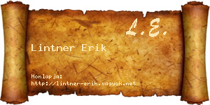 Lintner Erik névjegykártya